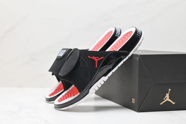 СЛАНЦЫ NIKE JORDAN HYDRO IV RETRO черно-красный-купить-в-time2win.ru